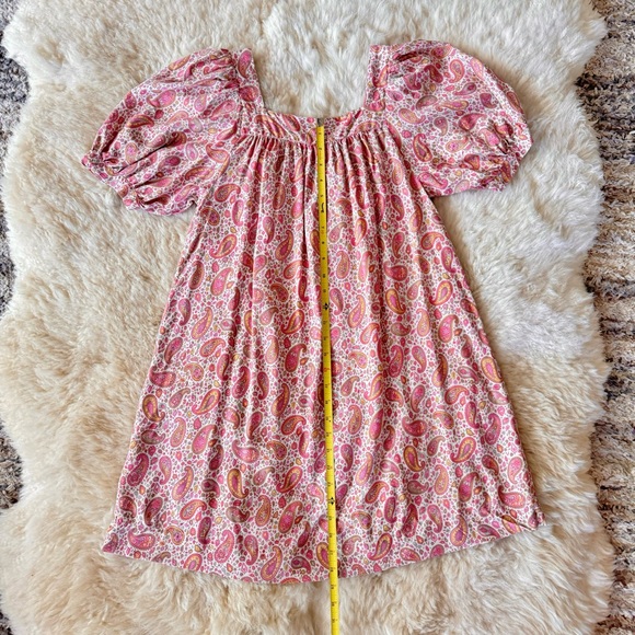 ✨💋SOLD💋🌺🌼DÔEN ‘Tybee’ Silk Satin Golden Hour Paisley Mini Dress XS✨ - Picture 10 of 16